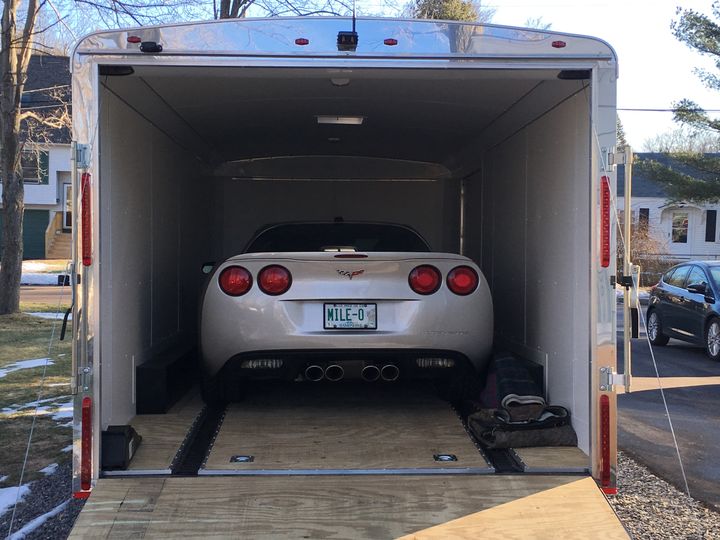 Classic car loaded in an enclosed trailer (Automobile transport) by Moving Pros CLE